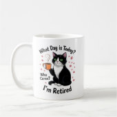Mug Citations drôles de retraite de chat Jour du chat (Gauche)
