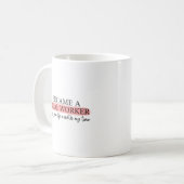 Mug citations drôles pour le mois du travail social (Devant gauche)
