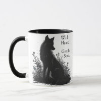 citations esthétiques tasse- t-shirts de loup noir