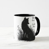 Mug citations esthétiques tasse- t-shirts de loup noir (Devant droit)