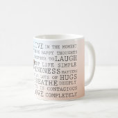 Mug Citations Inspirationnelles Aqua Rose Gold Butterf (Devant droit)