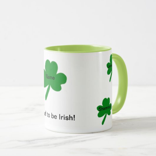 Mug Citations irlandaises de trèfles Personnaliser (Devant droit)