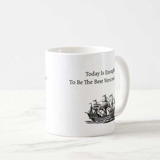 Mug Citations quotidiennes en noir blanc (Devant droit)