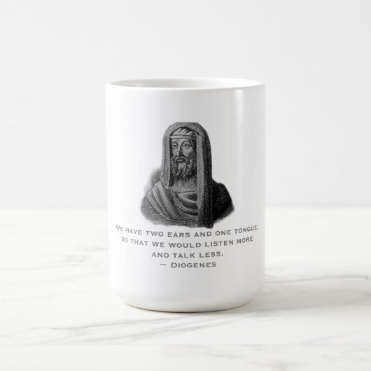 Mug Citer Écouter Plus Parler Moins Philosophe Diogène (Centre)