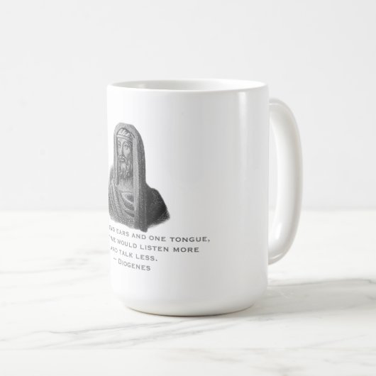 Mug Citer Écouter Plus Parler Moins Philosophe Diogène (Devant droit)