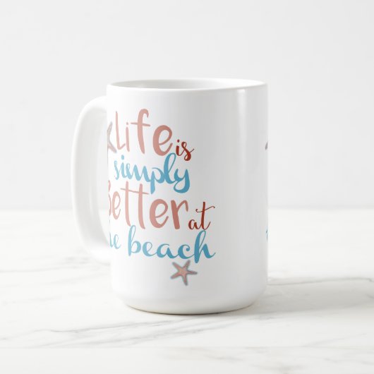 Mug Citer La Vie Est Tout Simplement Mieux À La Plage  (Devant gauche)