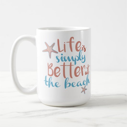 Mug Citer La Vie Est Tout Simplement Mieux À La Plage (Gauche)