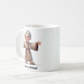 Mug Citoyen âgé joyeux dans une robe confortable (Devant gauche)