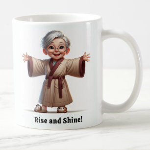 Mug Citoyen âgé joyeux dans une robe confortable