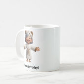 Mug Citoyen senior joyeux dans une robe confortable (Devant gauche)