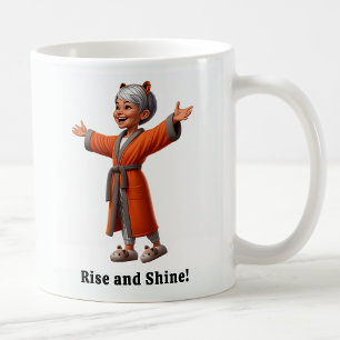 Mug Citoyen senior joyeux dans une robe confortable