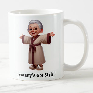 Mug Citoyen senior joyeux dans une robe confortable