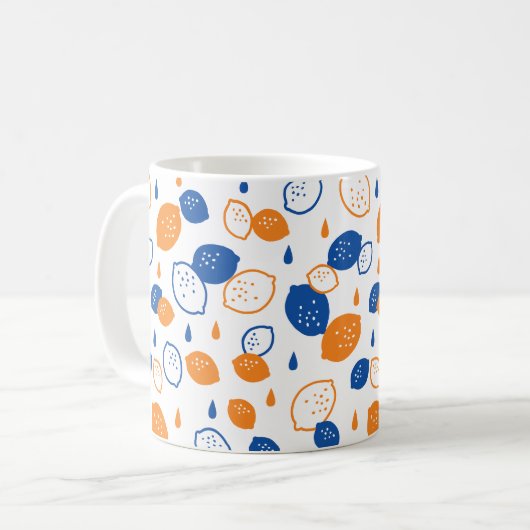 Mug Citron bleu et orange Motif Jouer sur le thème des (Devant gauche)