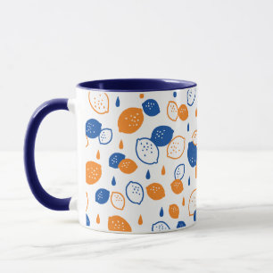 Mug Citron bleu et orange Motif Jouer sur le thème des