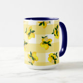 Mug Citron chic En vichy jaune (Devant droit)