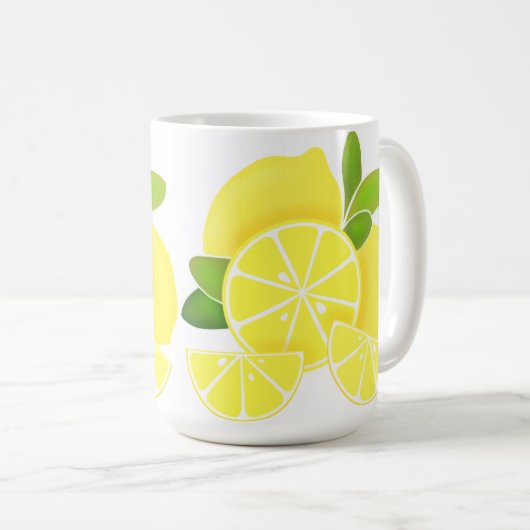 Mug Citron citron tranches de citron fruits tropicaux  (Devant droit)