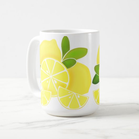 Mug Citron citron tranches de citron fruits tropicaux  (Devant gauche)
