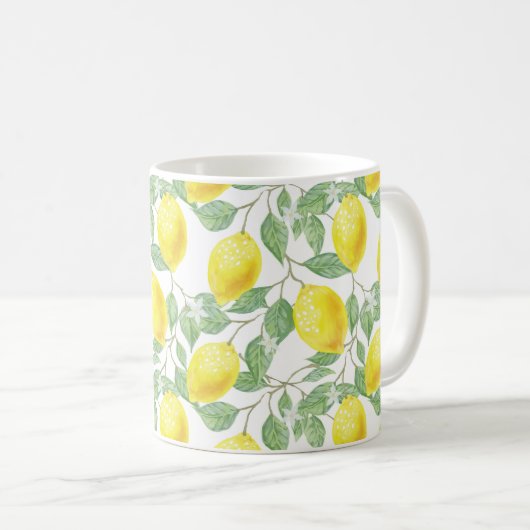 Mug Citron d'aquarelle (Devant droit)