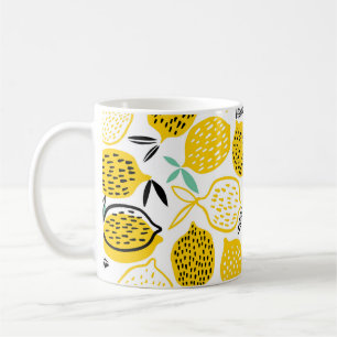 Mug Citron Design été Illustration Vintage
