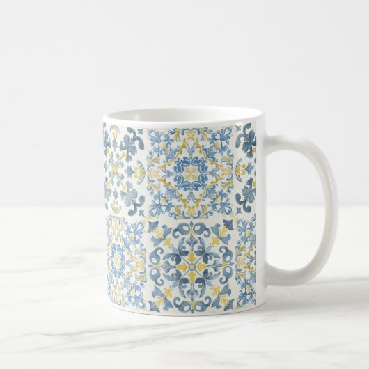 Mug Citron en carrelage bleu italien (Droite)