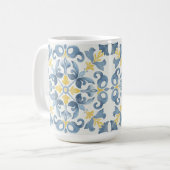 Mug Citron en carrelage bleu italien (Devant gauche)