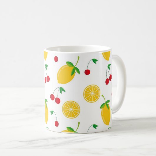 Mug Citron et Cerises d'Été Vibrants (Devant droit)