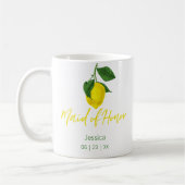 Mug Citron jaune d'été Monogrammé Maid of Honor | (Gauche)