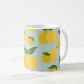 Mug Citron Motif Fruit Rétro Jaune Sur Vert (Devant droit)