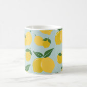 Mug Citron Motif Fruit Rétro Jaune Sur Vert (Centre)