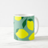 Mug Citron simple, Arrière - plan vert. (Devant droit)