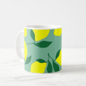 Mug Citron simple, Arrière - plan vert. (Devant gauche)