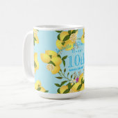 Mug Citron Squeeze Mariage Anniversaire bleu (Devant gauche)