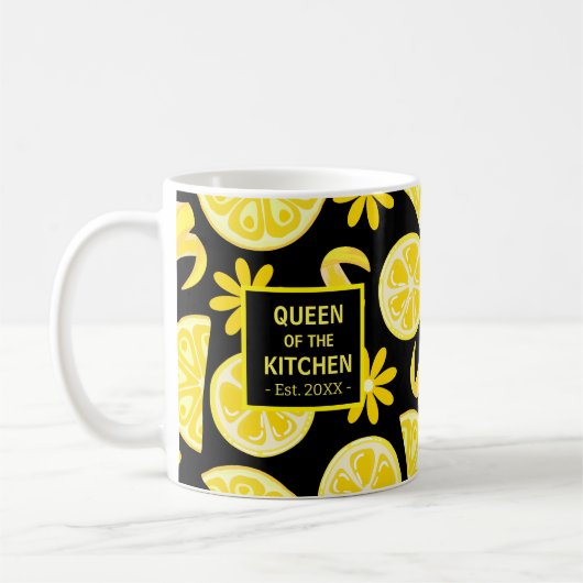 Mug citrons citrus citron chef mignon jaune noir (Gauche)