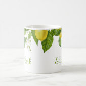 Mug Citrons d'aquarelle jaune Personnalisés (Centre)