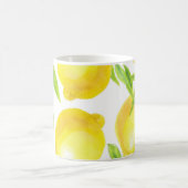 Mug citrons et feuilles d'aquarelle : motif. (Centre)