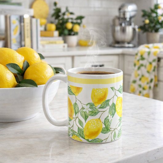 Mug Citrons et Feuilles de Citrus Café