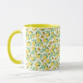 Mug Citrons et Feuilles verts Motif sans couture (Gauche)
