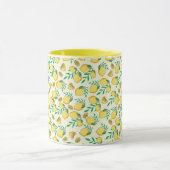 Mug Citrons et Feuilles verts Motif sans couture (Centre)