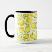 Mug Citrons et motif feuille (Gauche)