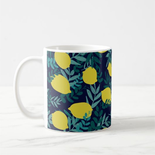 Mug Citrons et motifs feuille (Gauche)