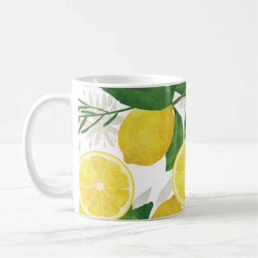 Mug Citrons et pâte à café Feuille verte (Gauche)