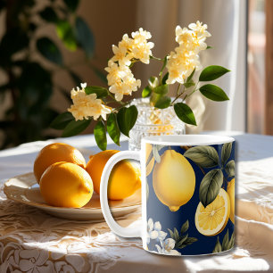 Mug Citrons italiens sur fond marine