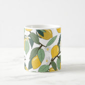 Mug Citrons Jaunes, Impression Tropicale Sans Fil. (Centre)