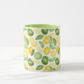 Mug Citrons Limes Motif Feuille Café vert (Centre)