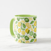 Mug Citrons Limes Motif Feuille Café vert (Devant gauche)