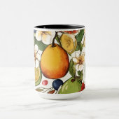 Mug Citrons méditerranéens, citrons et fleurs. Peints (Centre)