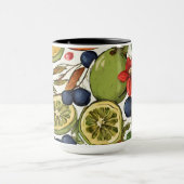 Mug Citrons méditerranéens, citrons et fleurs. Peints (Centre)