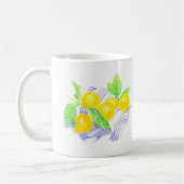 Mug Citrons Meyer sur serviette de cuisine (Gauche)