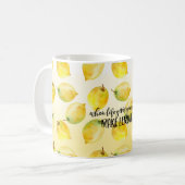 Mug Citrons ombre aquarelle citation inspirante (Devant gauche)
