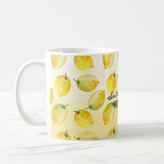 Mug Citrons ombre aquarelle citation inspirante (Gauche)